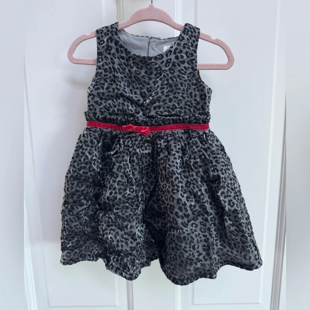Just for You Carter’s 9M Gray & Black Girls Leopard Tank Top Formal Dress - Picture 1 of 4
